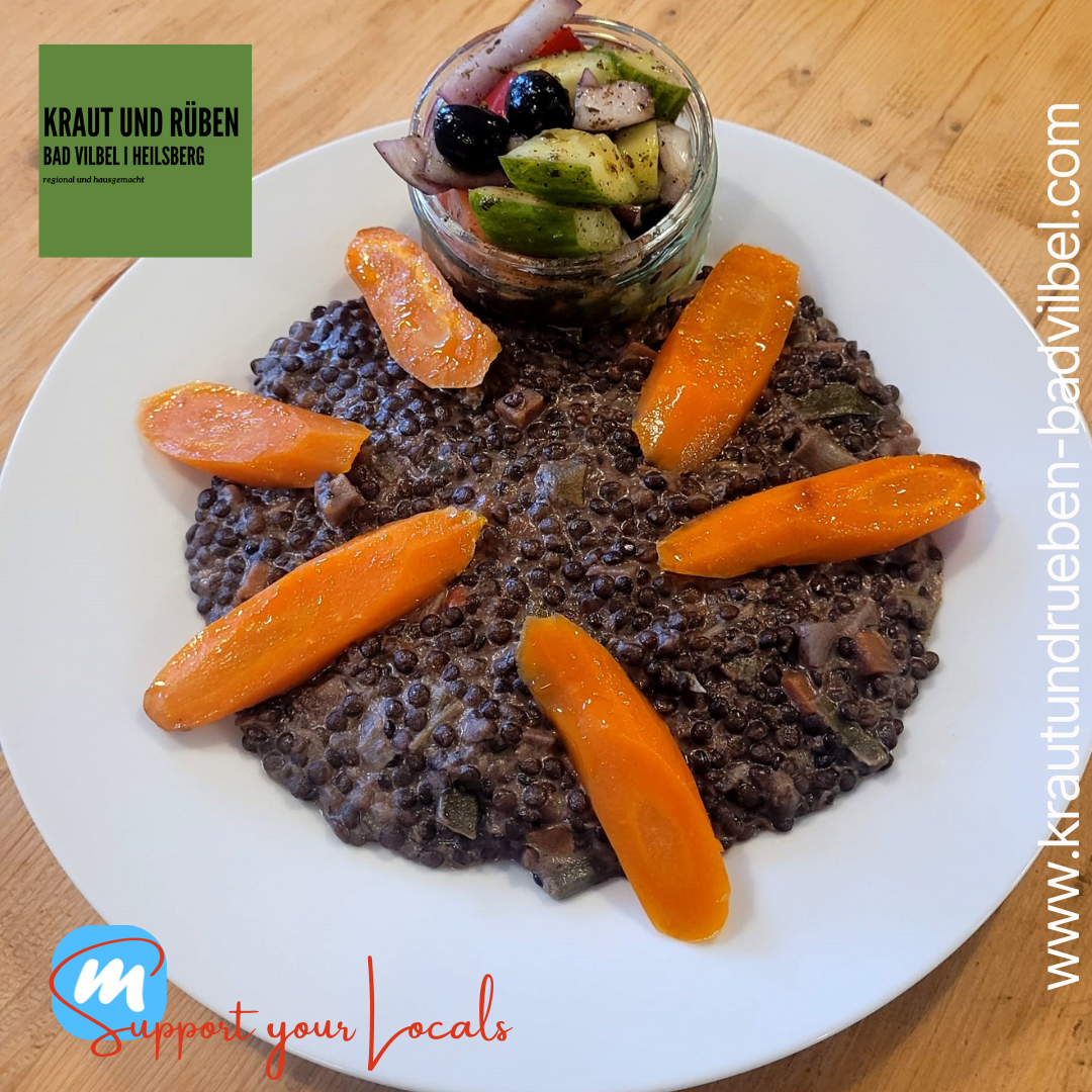 Leckere Mittagsgerichte von Montag bis Freitag Interessiert an einem Catering? Gerne machen wir Euch ein Angebot! Kraut und Rüben I Lebensmittelhändler I Bad Vilbel saisonal I regional I hausgemacht und mit viel Liebe! Guten Appetit