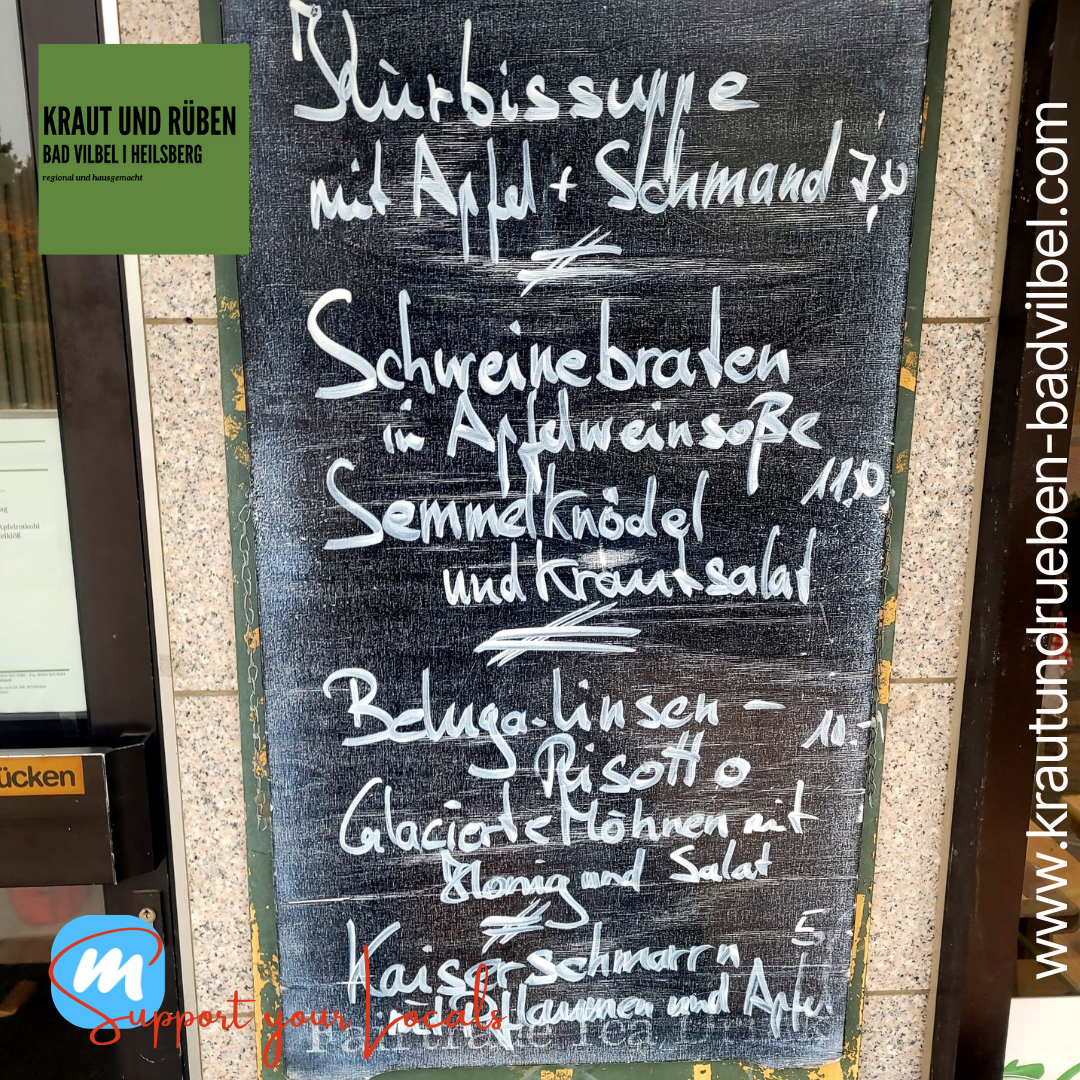 Leckere Mittagsgerichte von Montag bis Freitag Interessiert an einem Catering? Gerne machen wir Euch ein Angebot! Kraut und Rüben I Lebensmittelhändler I Bad Vilbel saisonal I regional I hausgemacht und mit viel Liebe! Guten Appetit
