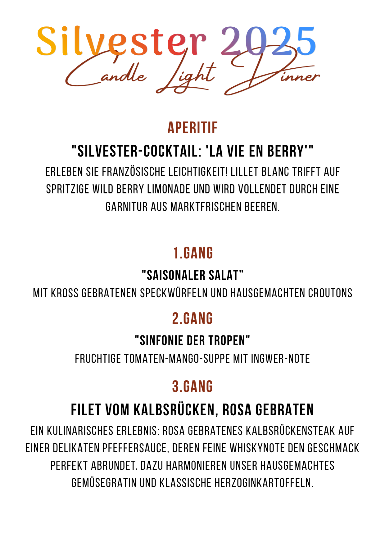 Im Restaurant Immer Satt im Herzen von Frankfurt am Main erwartet Sie gutbürgerliche Küche mit saisonalen Spezialitäten und festlichen Highlights. Entdecken Sie unsere Weihnachtsangebote und das exklusive Silvester Candle Light Dinner – jetzt Tisch reservieren und gemeinsam genussvoll feiern! 