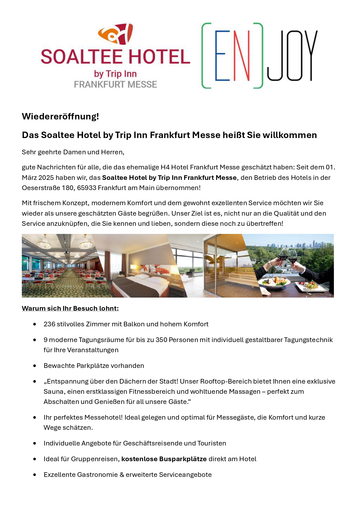 Werbeflyer Hotel in Frankfurt, Neukundenwerbung, Angebote